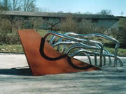Escultura de acero inoxidable y acero corten - Poesía del agua