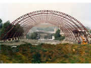 large metal roof structure for a cement plant